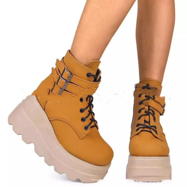 Platform Shoes Boots Women Winter Shoes Genuine Leather - Image 3